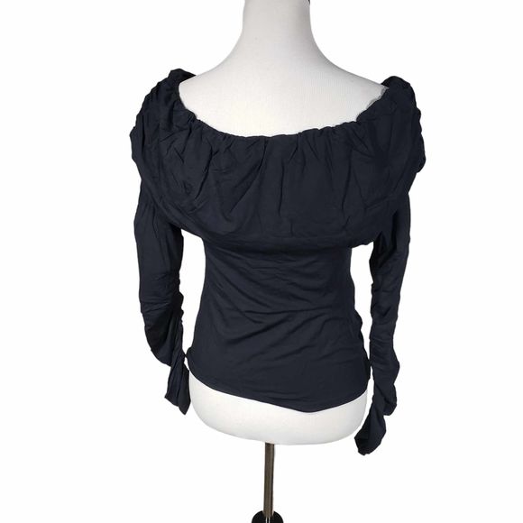 VENUS Black off the Shoulder size Medium Long Sleeve Top NEW - Picture 6 of 9